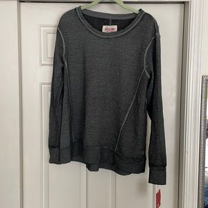 Mossimo Supply Co charcoal gray long sleeve cotton sweatshirt with accents.